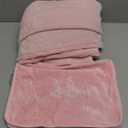 ENZOLVE Travel Blanket, Airplane Blanket, Ultra-Soft, Warm & Lightweight, 65x40 in, Outdoor Blanket Essentials for Women, Men & Kids, Luggage Sleeve & Backpack Clip Pink