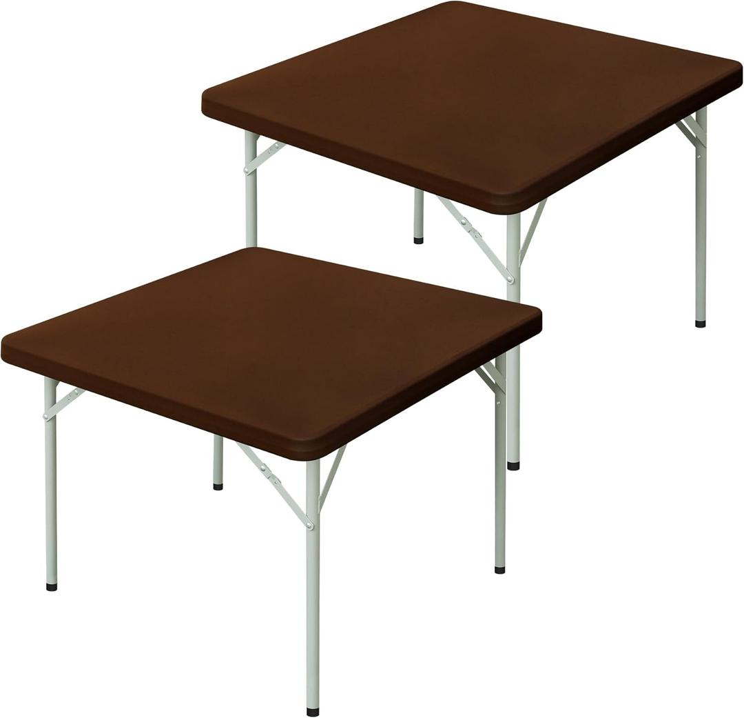 2 Pack Square Fitted Tablecloth 24X24 Inch Stretch Spandex Card Table Cover Brown Washable Table Cloth Elastic Table Topper for Indoor and Outdoor 2 Pack Square Fitted Tablecloth 24X24 Inch Stretch Spandex Card Table Cover Brown Washable Table Cloth Elastic Table Topper for Indoor and Outdoor