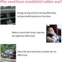 2 x 9.84Ft Windshield Rubber Seal for Car, Car Weather Stripping Trim T Shape Sealing Strip Sunroof Seal, Sunroof Front Rear Windshield Trim (1.06in)