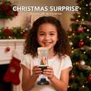 Christmas Snow Globe Candles, Battery & USB Powered, Glitter Christmas Flameless Candles with 8 Music, Home Party Nativity Night Decoration (Santa Claus, Multicolor)