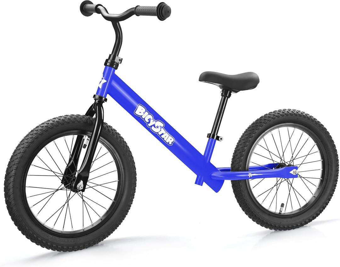 bicystar 16 Inch Balance Bike for Kids 5-8 Year Old, Air Rubber Tires
