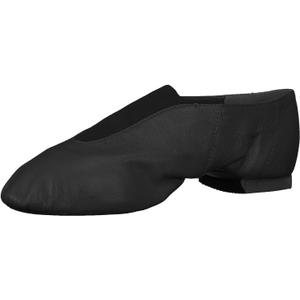 Bloch Dance Jazz Women Shoes Super Jazz Leather with Strong Elastic Slip On, High Durability, Neoprene stretch satin, Rubber Split Sole Leather, Dancing Shoe (4, Black)