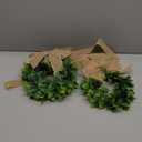 WILLBOND 2 Pcs Christmas Kitchen Cabinet Wreath Boxwood Garland with Ribbon Greenery Garland Hanging Wreaths for Cabinet Wall Window Door Fireplace Party Farmhouse Decor(Natural,Burlap)