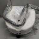 Medline 5" Elongated Raised Toilet Seat, with Lock and Removable Padded Arms- A Medical Seat for Seniors, Elderly, Adults, or Post-Surgery Recovery, 1 Ct.