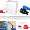 Downspout Diverter, Diverter for Downspout, Rain Barrel Diverter Kit Downspout 3"x 4" and 2"x 3", Rain Barrel Diverter Kit with Adjustable Valve, Diverts Water Into Rain Barrel,4.6ft Hose  White