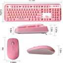 FOPETT Keyboard and Mouse Sets Wireless, Reliable 2.4 GHz Connectivity for PC,Laptop,Smart TV and More (Pink)