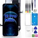 for iPhone 12 Pro Max Screen Replacement, 6.7 inch 3D Touch LCD Display Full HD Repair kit Genverdix, Digitizer Assembly with Tools Set, Tempered Glass Screen Protector, Waterproof Frame Adhesive