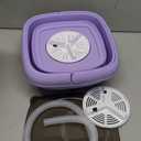 Portable Washing Machine, Mini Foldable Washer with Spin Dryer, 10L Mini Laundry Washer with 3 Modes Cleaning for Underwear Socks, Compact Small Washing Machine for Camping Travel Apartment (Purple) 