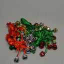 Gejoy 60 Pieces Christmas Bell Necklaces xmas Bell Decorations for Holiday Supplies (Red, Green, Gold and Silver)