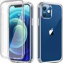 Diaclara Designed for iPhone 12 Mini Case, Full Body Rugged with Built-in Touch Sensitive Anti-Scratch Screen Protector, Soft TPU Bumper Case for iPhone 12 Mini 5.4" (Clear)