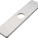 Greenspring Brushed Nickel Faucet Plate, Sink Hole Cover, Faucet Deck Plate 10 Inch 1 or 3 Hole Long Rectangle Cover Deck Plate Faucet Escutcheon for Bathroom Vanity Sink Faucet Stainless Steel