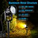 5W Low Voltage Landscape Lights with Connectors, AC/DC 12V-24 Landscape Spotlights 3000K Warm White Waterproof Garden Yard Pathway Wall Tree Flag Landscaping Lights with Spike Stand (2 Pack)