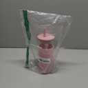 Tronco 20 oz Glass Tumbler With Lids and Straws, Reusable Smoothie Cups With Silicone Lid, Iced Coffee Cup With Silicone Protective Sleeve, Dishwasher Safe- BPA Free（Pink1 Count）