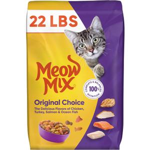 Meow Mix Original Choice Dry Cat Food, 22 Pound Bag (EXP 09/25/26)