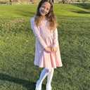 Stelle Girls Cotton Long Sleeve Dress Twirl Skater Dress 3-12Y (Pink)