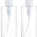 Plastic Pump Bottle Dispenser, BPA-Free Clear Refillable Empty Containers,2 Pack Portable Hand Pump Bottles Dispenser for Lotion Shampoo Conditioner (6.7oz)