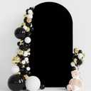 Wokceer 7.2FT Wedding Arch Backdrop Cover Spandex Fitted Black Arch Covers Round Top Chiara Arches Backdrop Cover for Wedding Birthday Party Ceremony Banquet Decoration