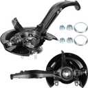 New Front Steering Knuckles & Wheel Bearing Hub Assembly, Auto Trans Only | 2003-2007 for Honda Accord 2.4L(Not for Accord 3.0L; Spline Quantity: 26) 03 04 05 06 07, Left Driver & Right Passenger Side