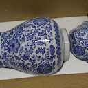Blue and White Ginger Jars for Home Dcor, Chinoiserie Porcelain, Ginger Jar Vase Decor, Good Ideal for Room,Office Decoration,15" H