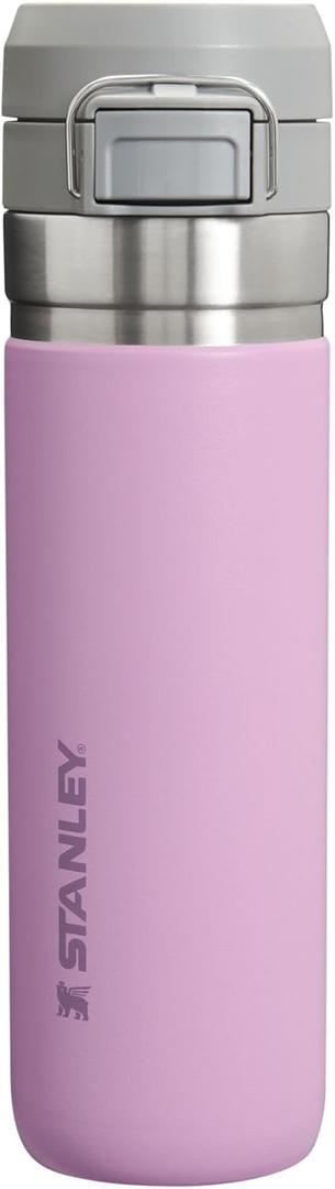 STANLEY Quick Flip GO Water Bottle 24 oz | Push Button Lid | Leakproof and Packable for Travel and Sports | Insulated Stainless Steel | BPA-Free | Lilac 2.0