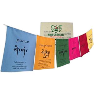 Hands Of Tibet Tibetan Affirmation Prayer Flags Happiness Courage Love Tranquility Wisdom