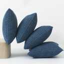 Kevin Textile Throw Pillow Covers Pack of 4 Spring Super Soft Boho Corduroy Decorative Pillow Covers Cases Solid Color Plush Texture Throw Pillows for Sofa Couch Chair 18x18 Inch, Dusty Blue