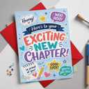 2 x Exciting New Chapter Good Luck Card, Back to School Card, 8x5.3 Inch