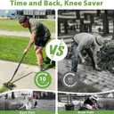 Manual Weeder Tool,8 Tines Garden Weeding Rake with Sharp Blade,55 Inch Long Handle,Heavy Duty Stand Weeding Tool for Weeding Loosening Soil Gathering Leaf Leveling Thatch Rake