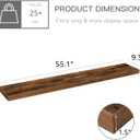 QEEIG Floating Shelves for Wall 55.1" Extra Long - Wall Shelf Bathroom Kitchen Living Room Bedroom Farmhouse Home Decor Display Bookshelf Large 55.1 x 9.3 inch Set of 2, Rustic Brown (008-140BN)