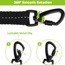 Long Dog Leash 100 FT: Heavy Duty Rope Leashes for Dogs Training with Swivel Lockable Hook Reflective Threads Bungee and Padded Handle - Dog Lead for Large Small Medium Dogs Outside Walking Hiking