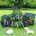 CypherX Outdoor Rainbow Cat Enclosure, 7 in 1 Portable Cat Tents for Outside Cage Free Outside Pet Enclosure Cat Tunnel Outdoor Playground for Indoor Cats and Small Animals