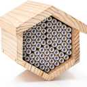 WHITEHORSE Premium Cedar Bee House - 6” Long Replaceable Tubes - Perfect for Mason Beekeeping - an Insect Hotel Built to Last - Support Bees While Pollinating Your Garden (Paper Tubes Included)