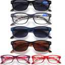 BLOEXCLU 6 Pack Reading Glasses for Women Men Blue Light Blocking Spring Hinge Computer Readers, Anti Eyestrain/Glare