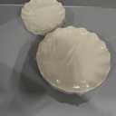 LIYH 24 Pcs Plastic Plates Reusable,Unbreakable Dinner Plates, Scalloped Plastic Plates, Dishwasher Safe,Ivory Plate Sets Perfect for Parties, Birthday, Picnics, BPA Free(12Guests)