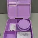 Bento Lunch Box for Kids with 8oz Soup Thermo,Kids Leakproof Lunch Food Containers with 4 Compartment,Kid Insulated Thermo Hot Food Jar for School,Travel-Purple
