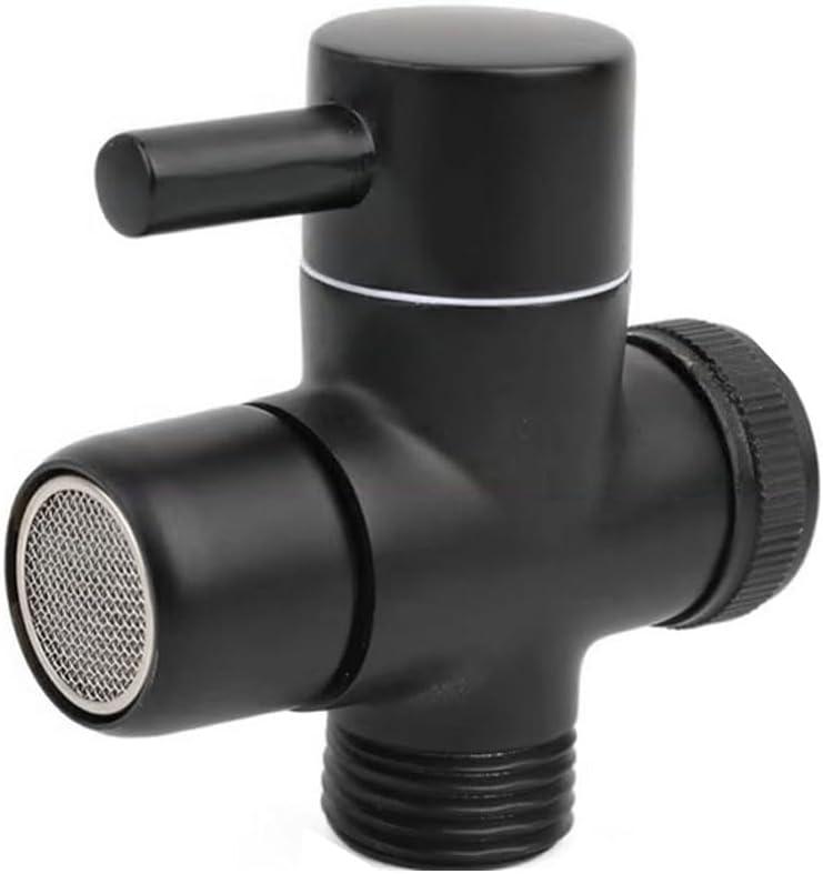 Brass Faucet Adapter Diverter Valve, Faucet Sink Aerator Adaptor to Garden Hose Connector for Kitchen Bathroom Washing (Black, F22-A)