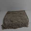 EVERGRACE Soft Chenille Throw Blanket for Couch, Cozy Plush Fuzzy Decorative Chenille Knit Throw Blanket with Tassels, Lightweight Blanket and Throws for Bed Sofa Gift Home Decor, Taupe 50"x60"