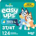 Pampers Training Pants - Easy Ups Boys & Girls Bluey - Size 3T-4T, 124 Count, Children's Potty Underwear 