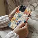LUMARKE for iPhone 15 Pro Max Case,Trendy Flower Cover,Wireless Charging