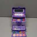 54 Pcs Kids Makeup Kit for Girls, Princess Real Washable Pretend Play Cosmetic Set Toys with Mirror, Birthday Gifts for 3 4 5 6 7 8 9 10 Years Old Girls Kids (Purple)