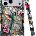 DAIZAG Case Compatible with iPhone 17 Pro Max, Glossy Durable Shock Protection Cover for Girl Women, Hummingbird Blooming Flowers