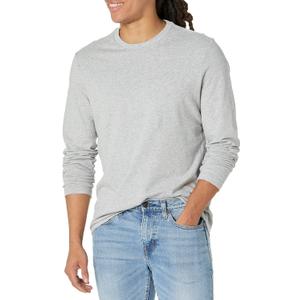 Amazon Essentials Slim-Fit Long Sleeve Shirt for Men, Pocket and No Pocket Styles (Small, Light Grey Heather)