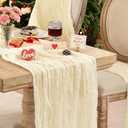 6 Pack Beige Table Runner Graduation Cheesecloth120 Inch Boho Rustic Gauze 10 FT Cheese Cloth Table Runners Decorations for Mother's Day Birthday Baby Shower Wedding Holiday Home Party Decor