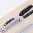 Cordless Hair Straightener Brush 3 in 1,Cordless Rechargeable Hair Straightener Comb Clip 5000mAh,Portable Travel Straightener,Mini Hot Straightening Comb for Women,Ceramic Coating,Black
