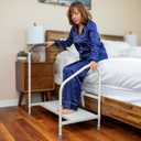 step2bed Bed Step Stool for Adults Adjustable Bedside Platform with Safety Handle, Motion Sensor Light & Wide Base, Bedside Steps for Beds and Seniors