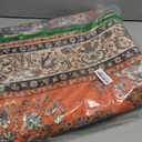 Area Rug for Bedroom, Non-Slip Vintage Area Rug, Machine Washable 4x6Ft Boho Rugs for Entryway Hallway Office Dining Living Room, Orange