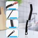 6 x Crevice Cleaning Brush Cleaning Tools Cleaning Supplies Grout Brush Scrub Brush Toilet Brush for Household Use for Cleaning Bathroom Kitchen 3 Pcs (Black)