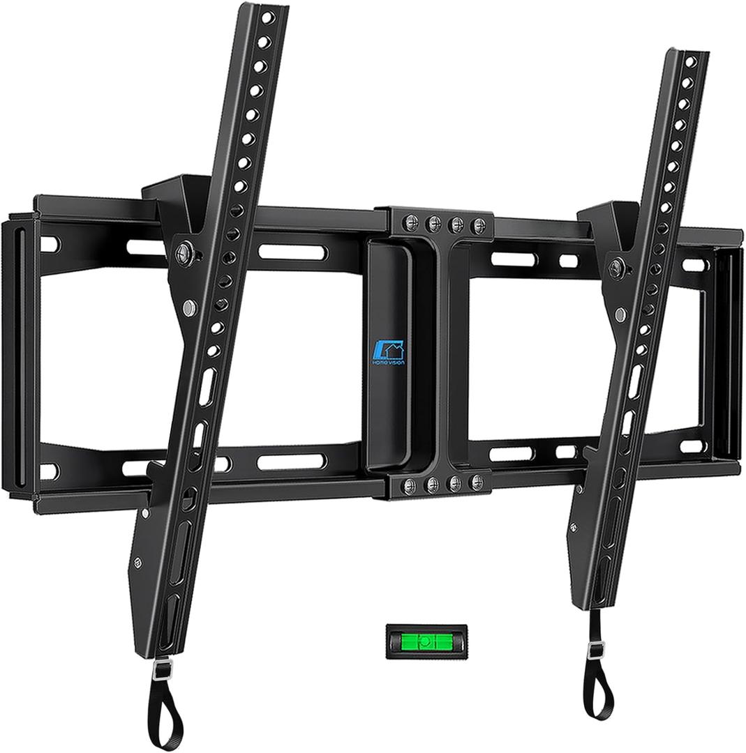 HOME VISION Heavy Duty Tilt TV Wall Mount Bracket for 32-86 Inch Flat/Curved TVs, 165Lbs Capacity, Max VESA 600x400mm, Fits 12/16/24 Inch Studs, Low Profile, Universal, HV9601