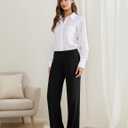 FireSwan Wide Leg Yoga Pants for Women Work Palazzo Pants with Pockets Casual Lounge Dress Trousers (M)