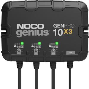 NOCO Genius GENPRO10X3: 3-Bank, 30A Onboard Battery Charger - 10A Per Bank, 12V Waterproof Marine Charger with Overcharge Protection & Temperature Compensation  for Lead-Acid & Lithium Batteries